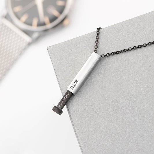 Personalized Men's Message Capsule Necklace  Men's Necklaces Deeply Engraved