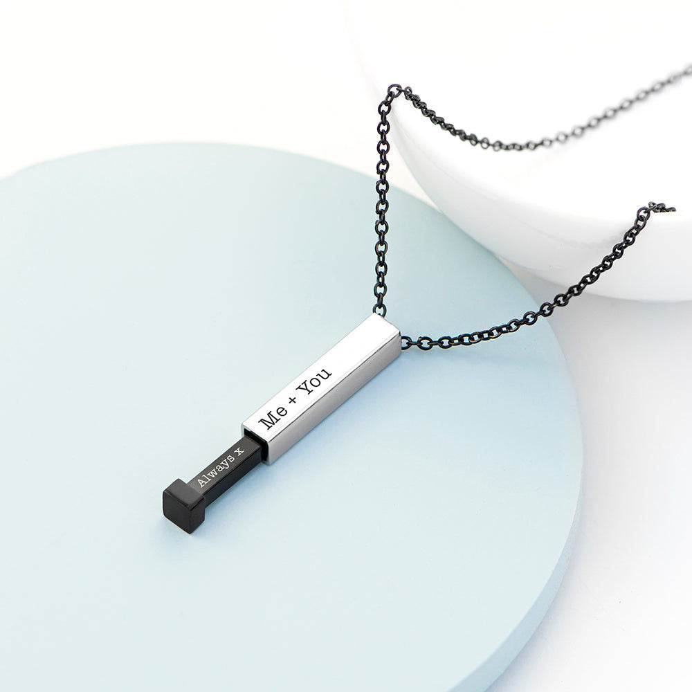 Personalized Men's Message Capsule Necklace  Men's Necklaces Deeply Engraved