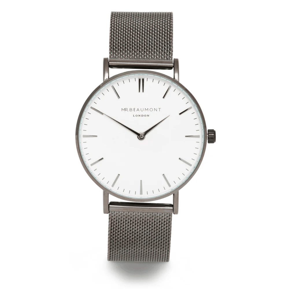 Personalized Men's Metallic Charcoal Grey Watch  Men's Watches Deeply Engraved