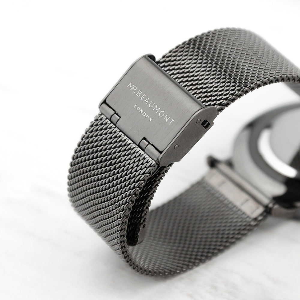 Personalized Men's Metallic Charcoal Grey Watch  Men's Watches Deeply Engraved