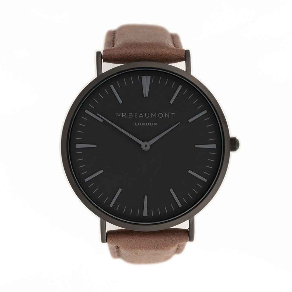 Personalized Men’s Modern Vintage Watch – Black Dial  Men's Watches Deeply Engraved