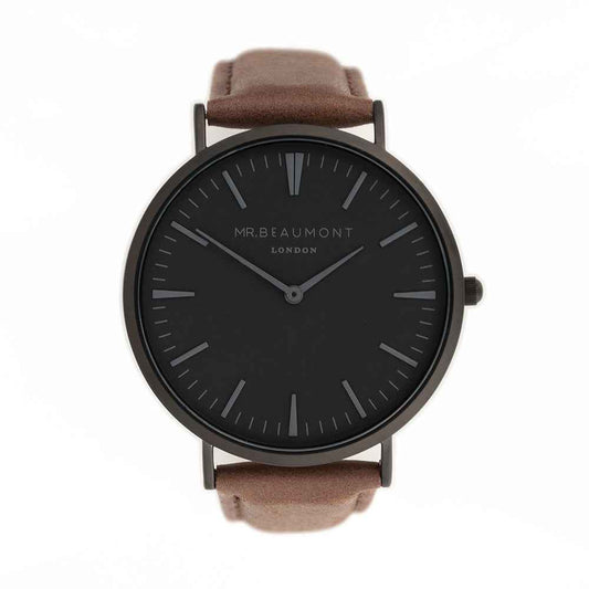 Personalized Men’s Modern Vintage Watch – Black Dial  Men's Watches Deeply Engraved