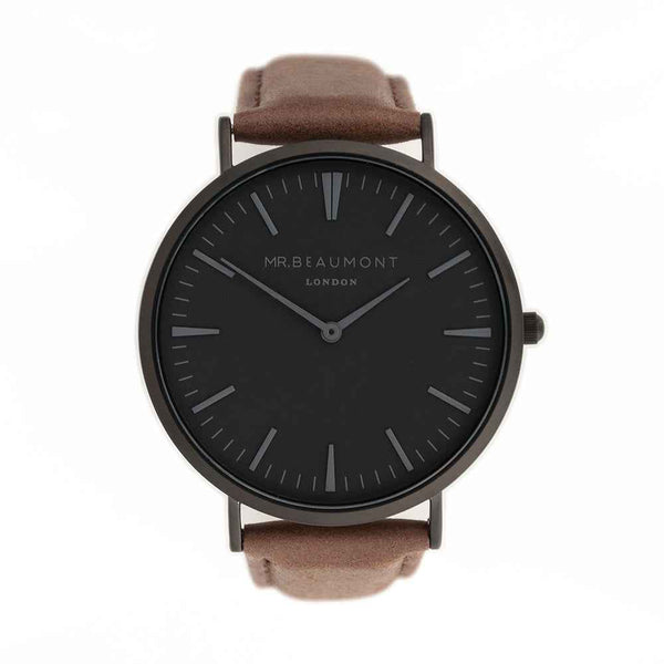 Personalized Men’s Modern Vintage Watch – Black Dial  Men's Watches Deeply Engraved