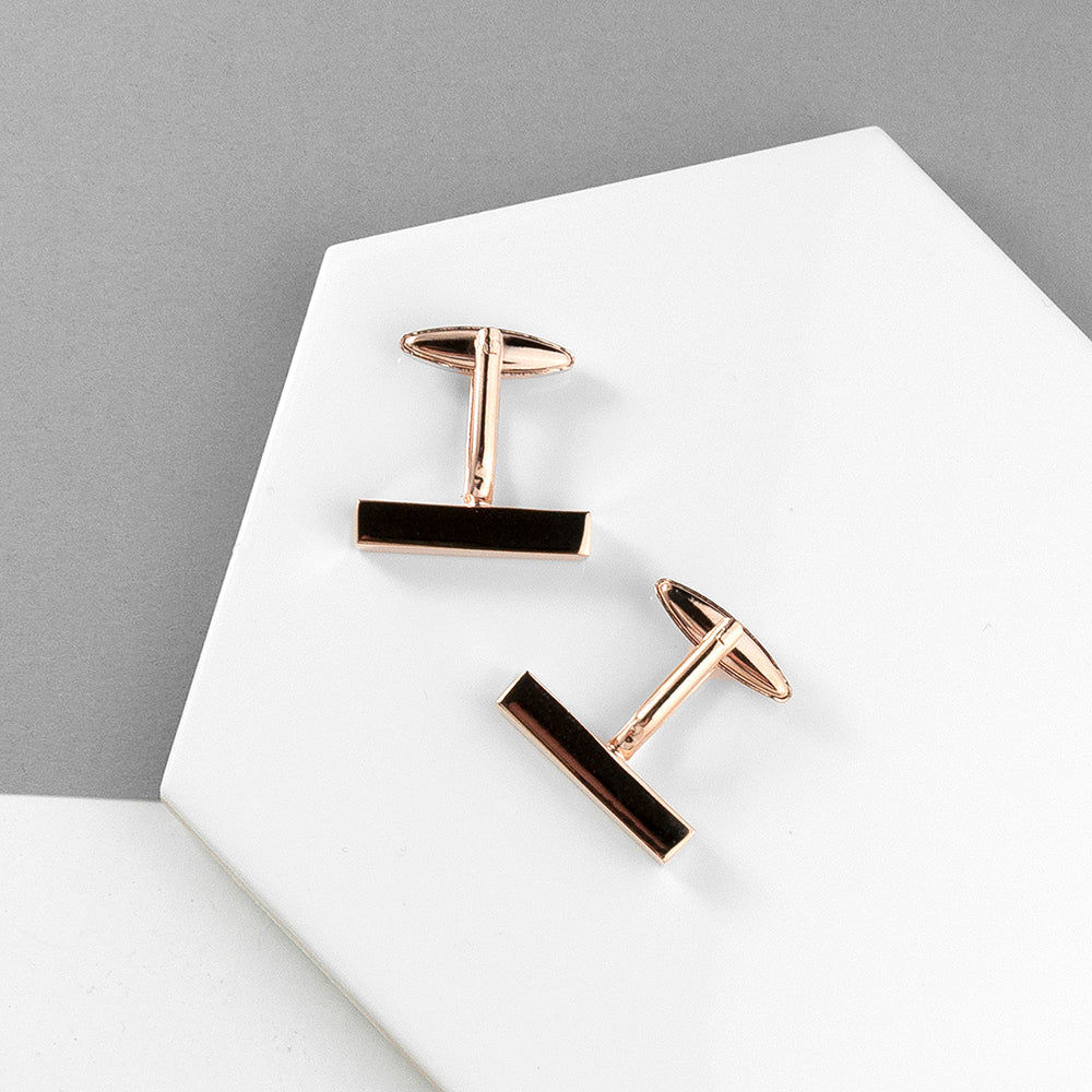 Personalized Monogram Bar Cufflinks  Cufflinks Deeply Engraved