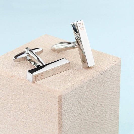Personalized Monogram Bar Cufflinks  Cufflinks Deeply Engraved