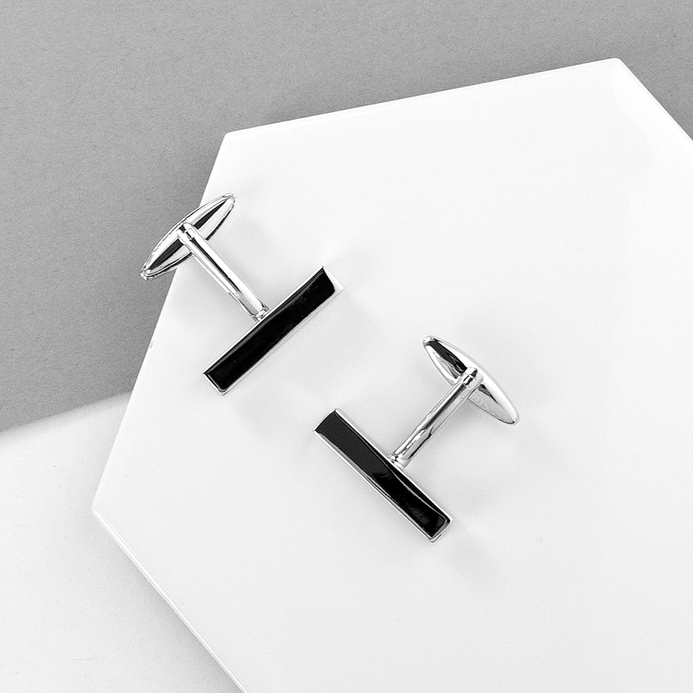 Personalized Monogram Bar Cufflinks  Cufflinks Deeply Engraved