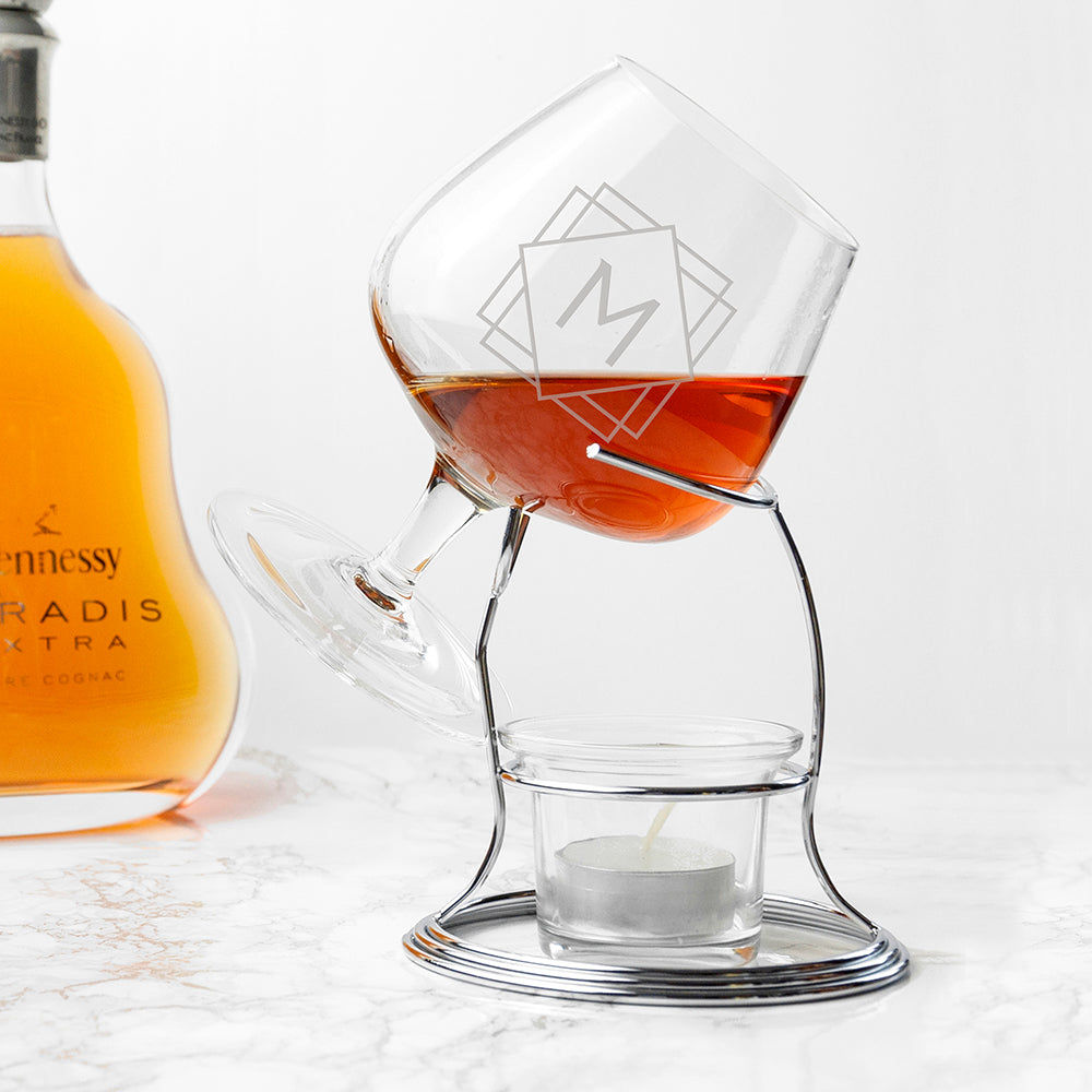 Personalized Monogram Brandy Warmer Set  Barware Deeply Engraved
