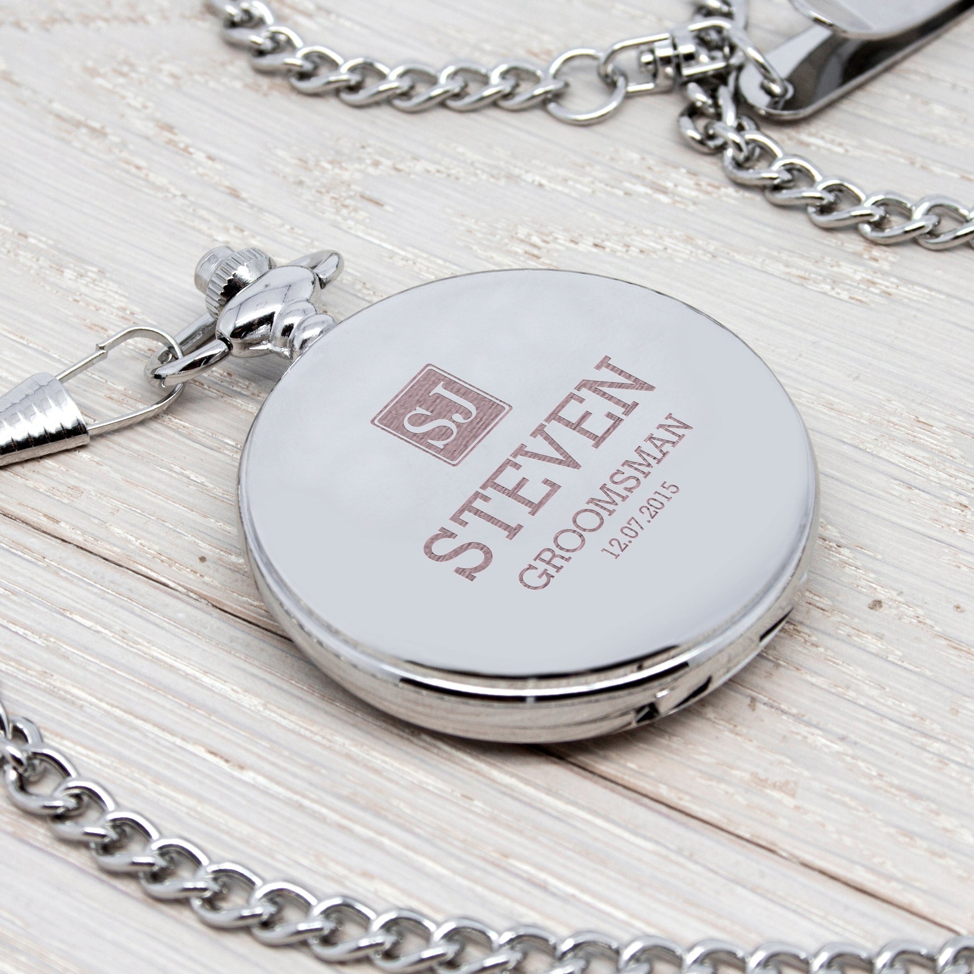 Personalized Monogram Groomsman Pocket Watch  Pocket Watches Deeply Engraved