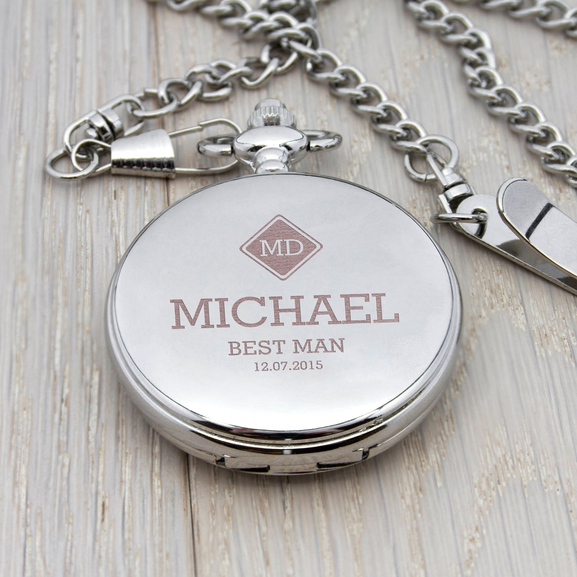 Personalized Monogram Groomsman Pocket Watch  Pocket Watches Deeply Engraved