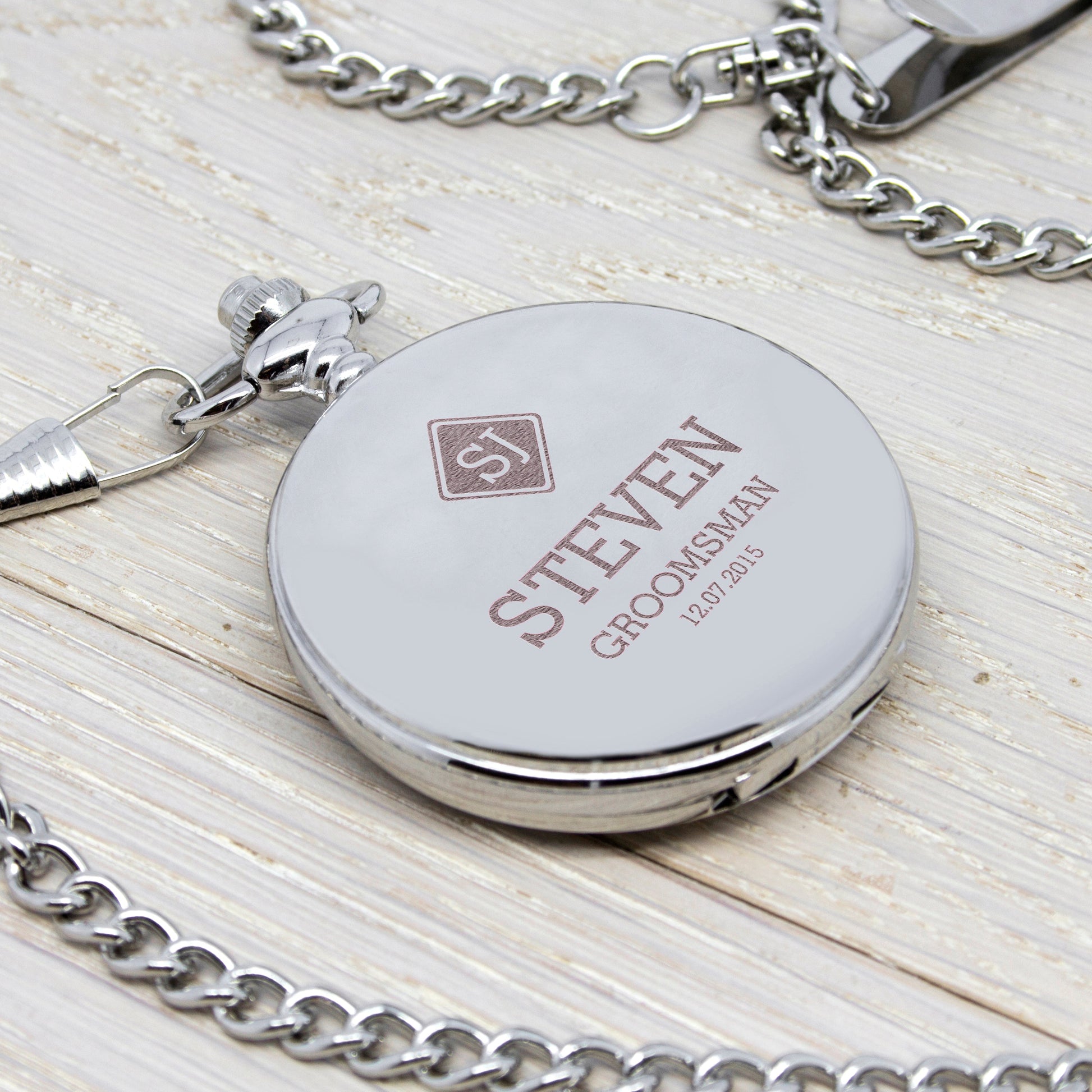 Personalized Monogram Groomsman Pocket Watch  Pocket Watches Deeply Engraved
