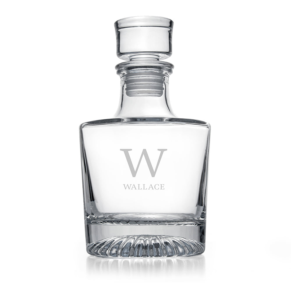 Personalized Monogram Round Decanter  Decanters Deeply Engraved