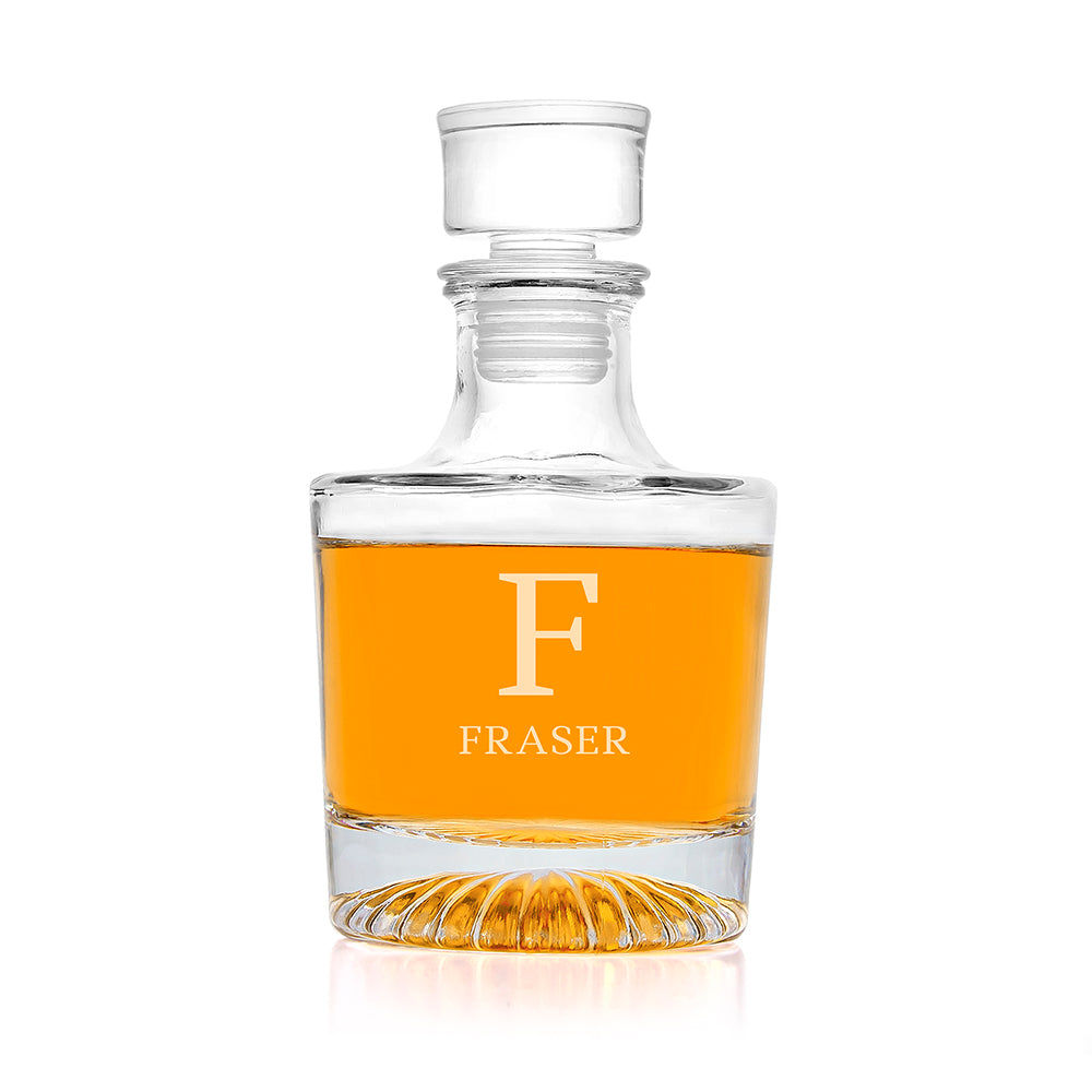 Personalized Monogram Round Decanter  Decanters Deeply Engraved
