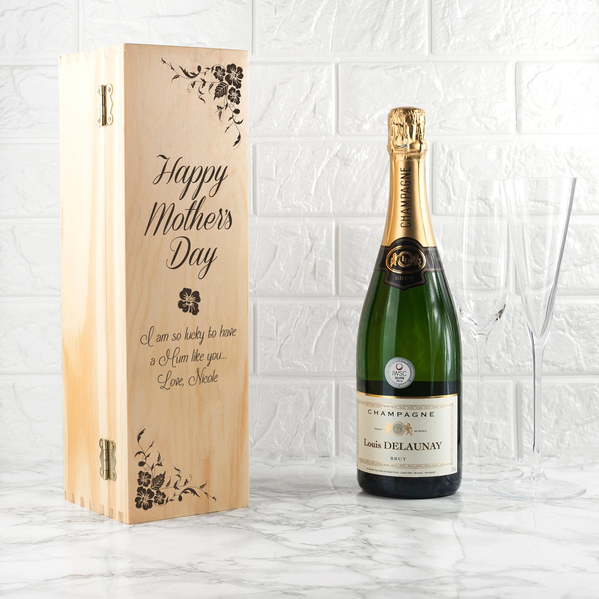 Personalized Mother's Day Wine Box  Wine Boxes Deeply Engraved
