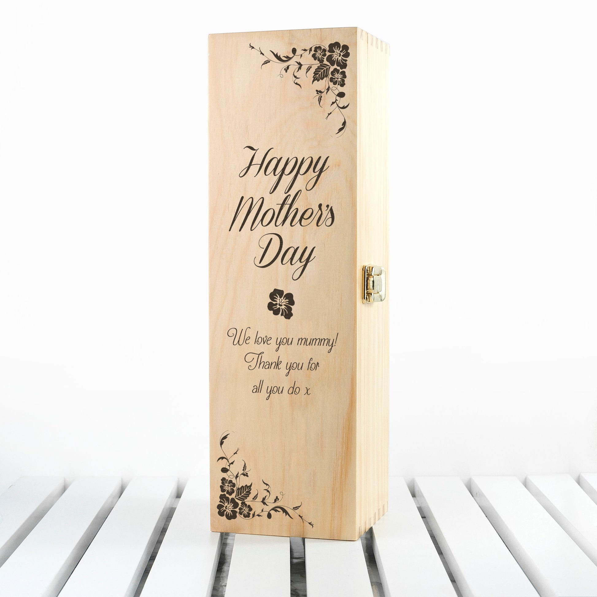 Personalized Mother's Day Wine Box  Wine Boxes Deeply Engraved