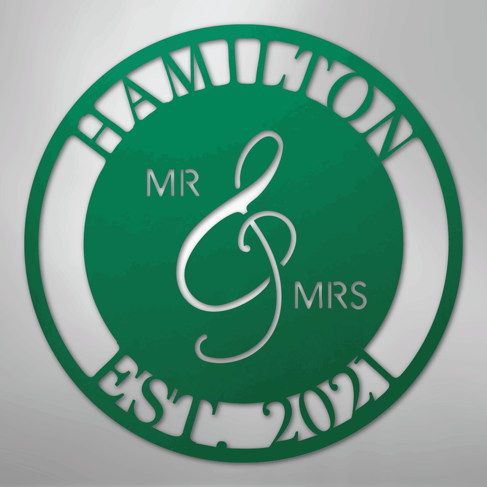 personalized-mr-and-mrs-family-name-metal-sign-wall-art-green