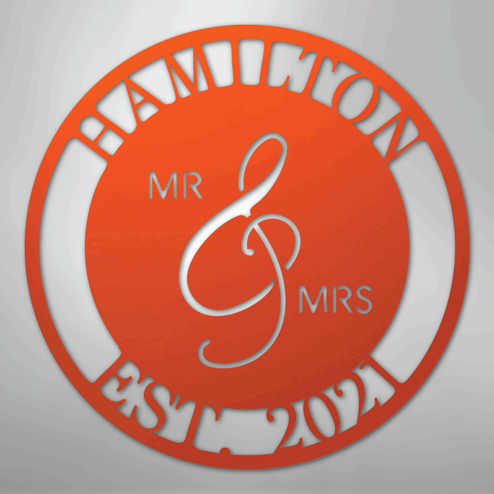 personalized-mr-and-mrs-family-name-metal-sign-wall-art-orange