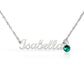 Custom Name Necklace with May-Birthstone-silver