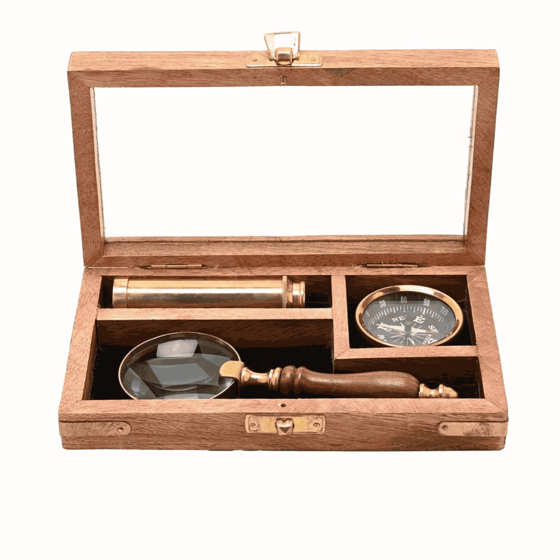Personalized Nautical Explorer Gift Set  Compasses Deeply Engraved