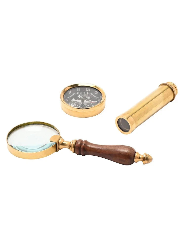 Personalized Nautical Explorer Gift Set  Compasses Deeply Engraved