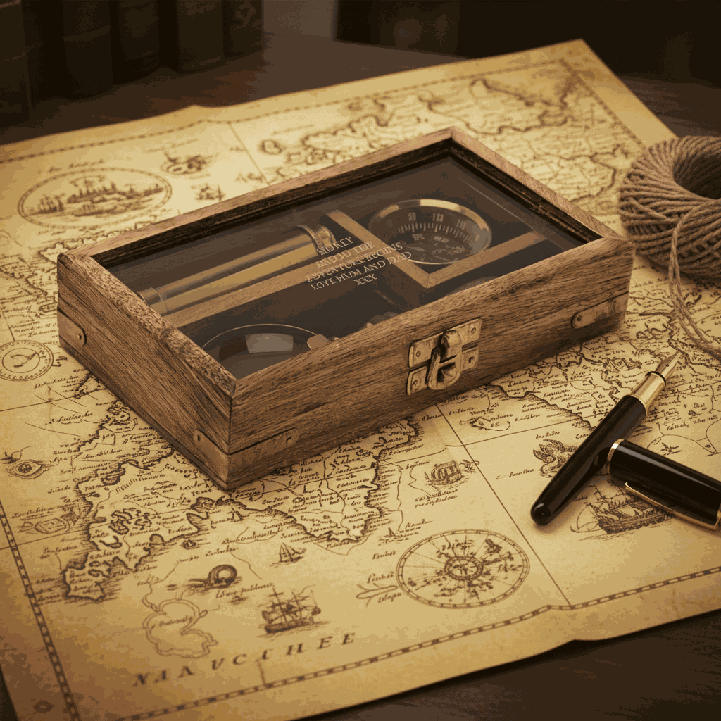 Personalized Nautical Explorer Gift Set  Compasses Deeply Engraved