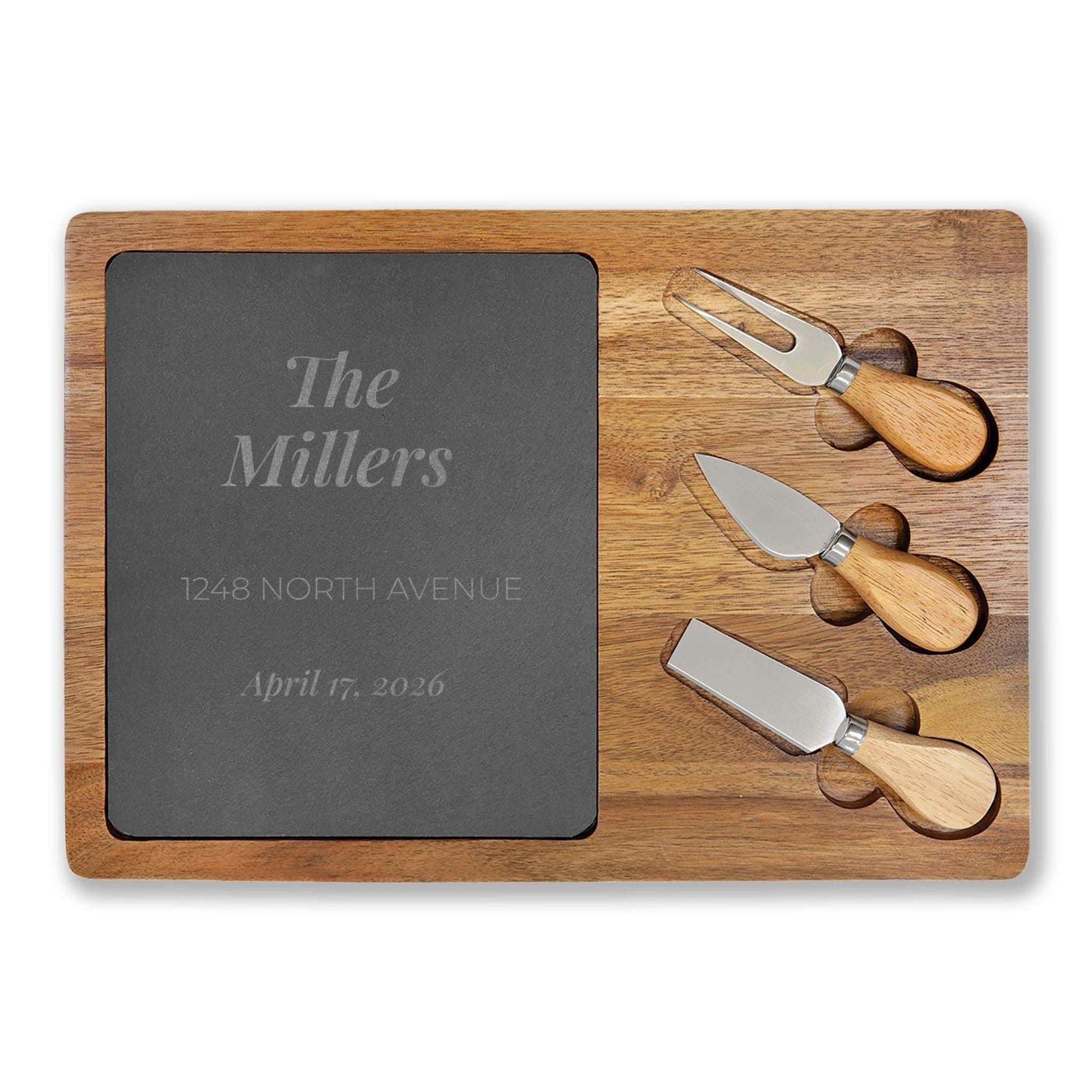 Personalized New Home Slate Charcuterie Board  Charcuterie Board Deeply Engraved