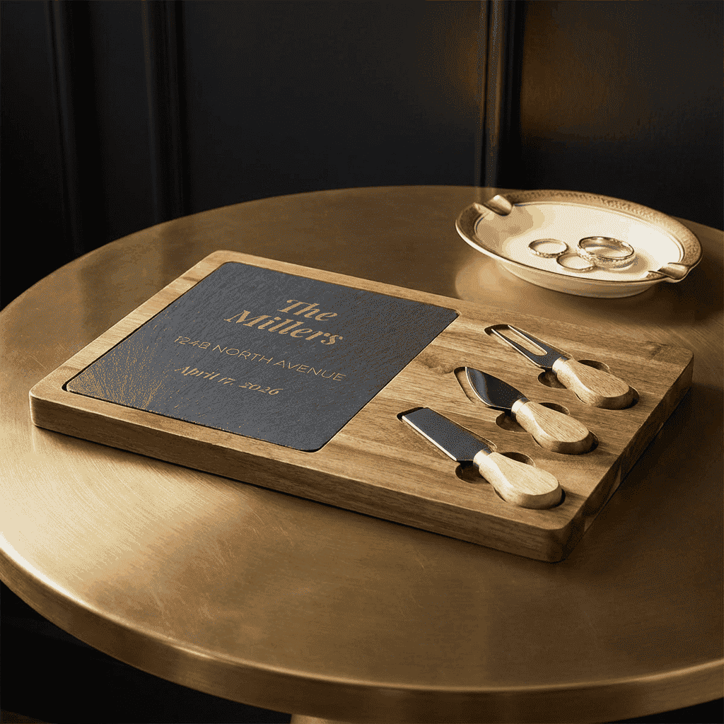Personalized New Home Slate Charcuterie Board  Charcuterie Board Deeply Engraved