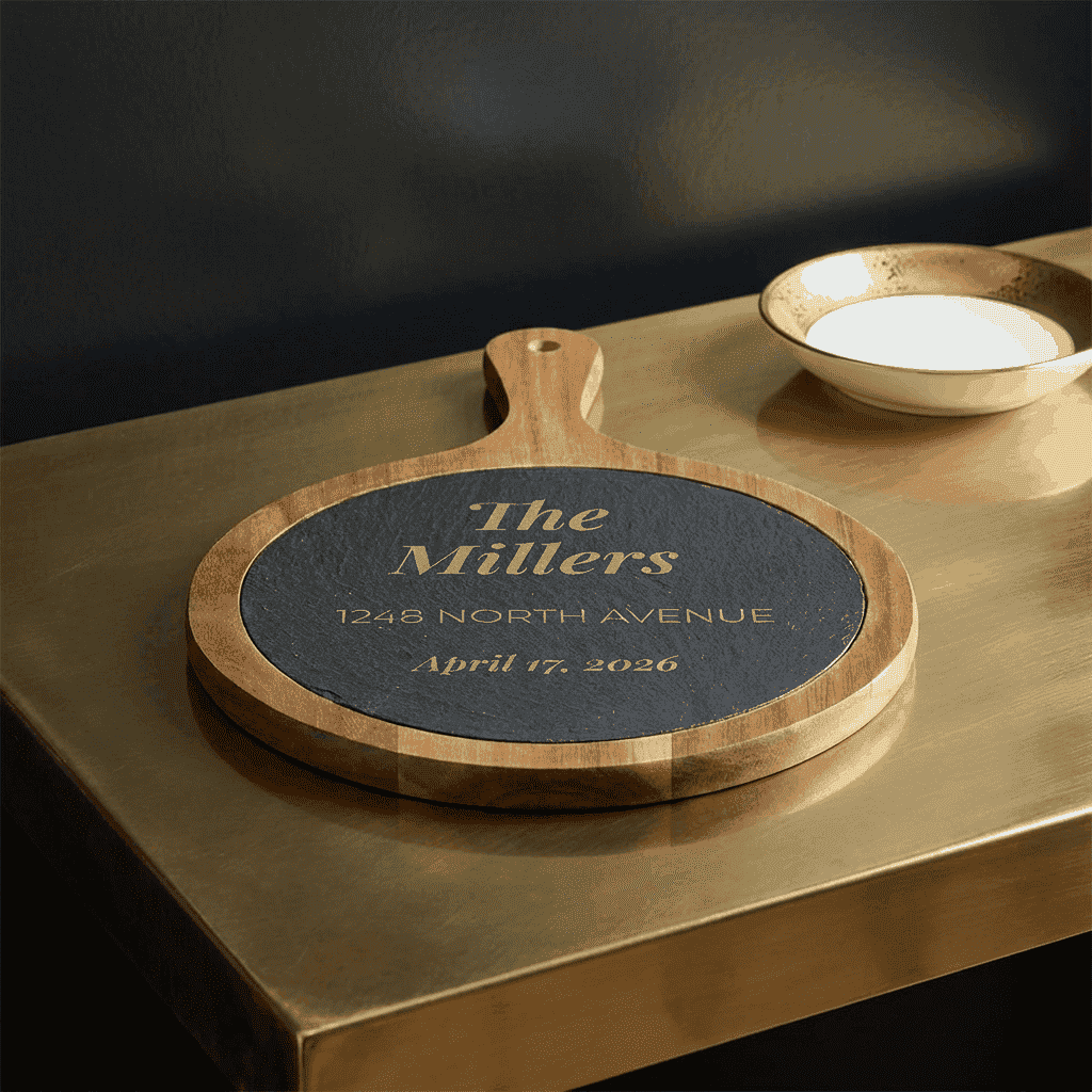 Personalized New Home Slate Charcuterie Board  Charcuterie Board Deeply Engraved