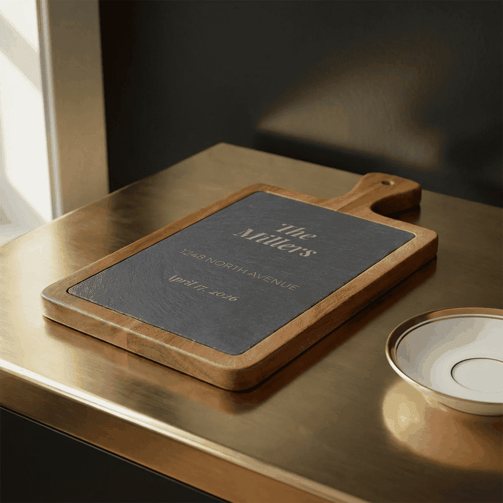 Personalized New Home Slate Charcuterie Board  Charcuterie Board Deeply Engraved
