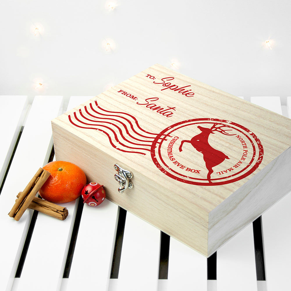 Personalized North Pole Postal Mail Christmas Box  Keepsake Boxes Deeply Engraved