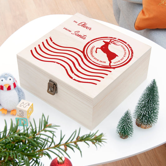 Personalized North Pole Postal Mail Christmas Box  Keepsake Boxes Deeply Engraved