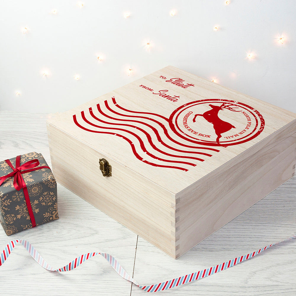 Personalized North Pole Postal Mail Christmas Box  Keepsake Boxes Deeply Engraved