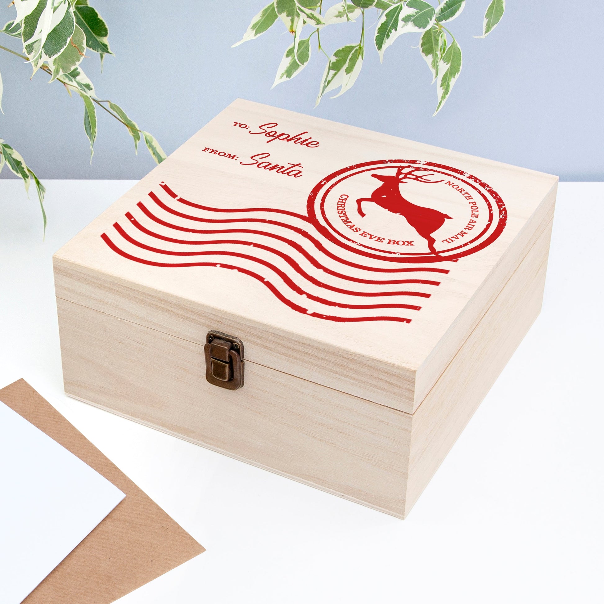 Personalized North Pole Postal Mail Christmas Box  Keepsake Boxes Deeply Engraved