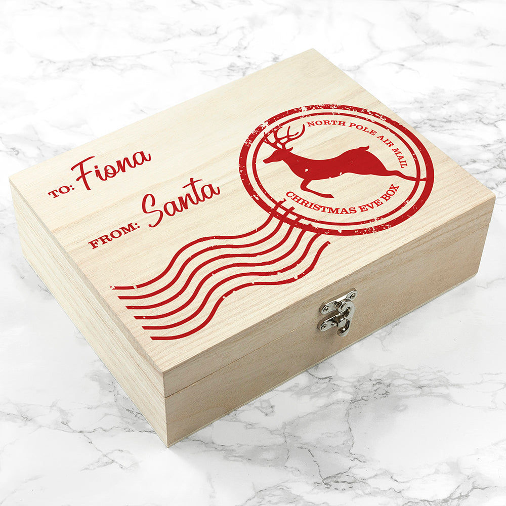 Personalized North Pole Postal Mail Christmas Box  Keepsake Boxes Deeply Engraved