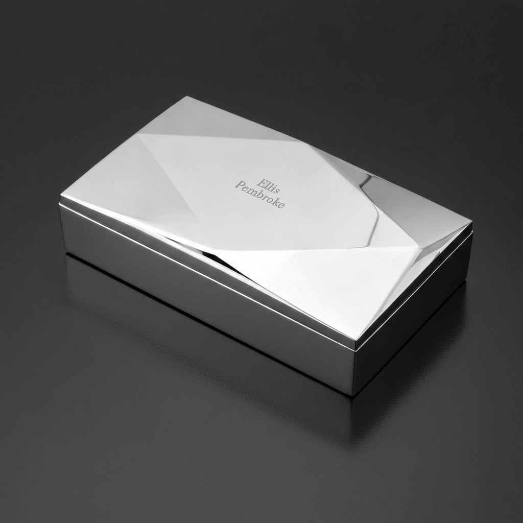 Personalized Origami Silver Accessories Box | 624g Silver Valet Box