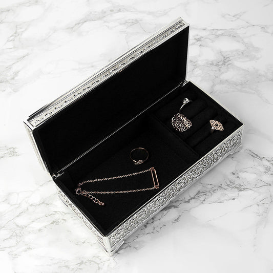 Personalized Ornatte Silver Trinket Box  Trinket Boxes Deeply Engraved