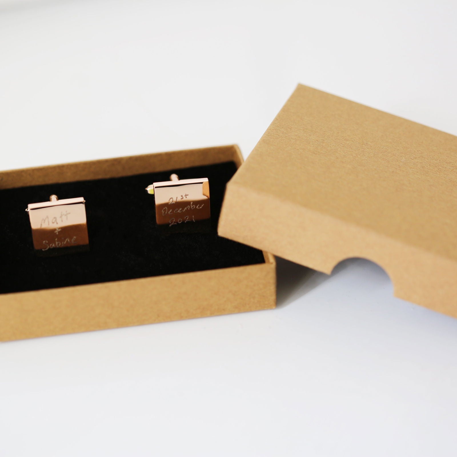 Personalized Own Actual Handwriting Cufflinks  Cufflinks Deeply Engraved