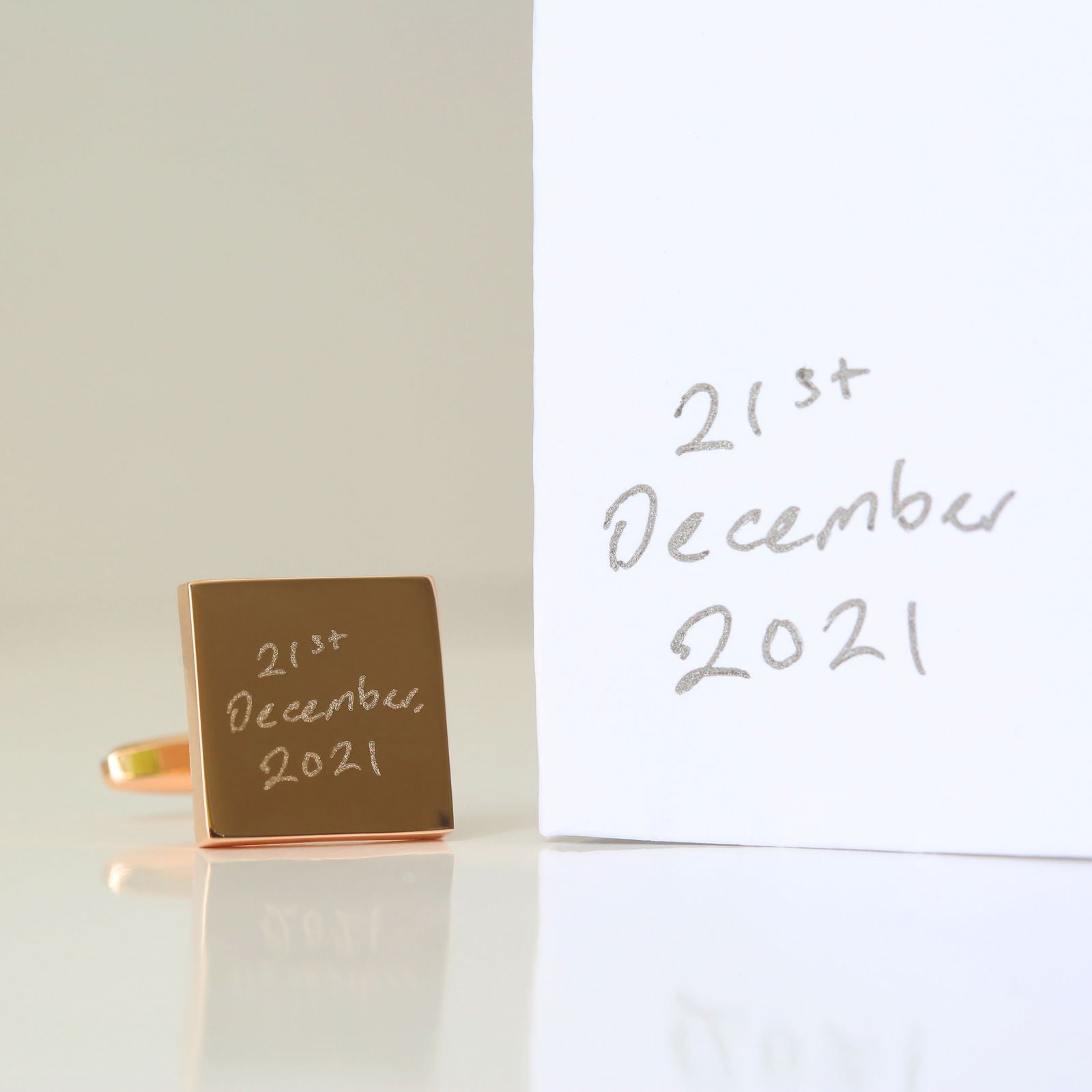 Personalized Own Actual Handwriting Cufflinks  Cufflinks Deeply Engraved