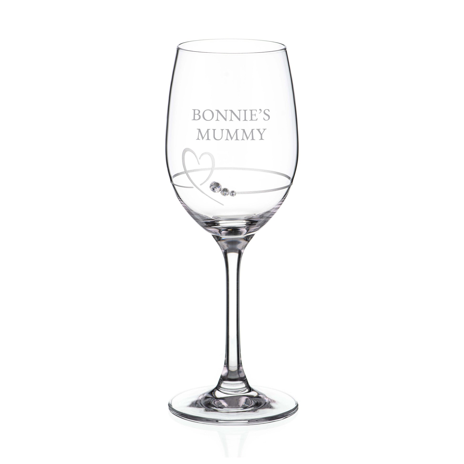 Personalized Petit Wine Glass with Swarovski Crystals  Wine Glasses Deeply Engraved