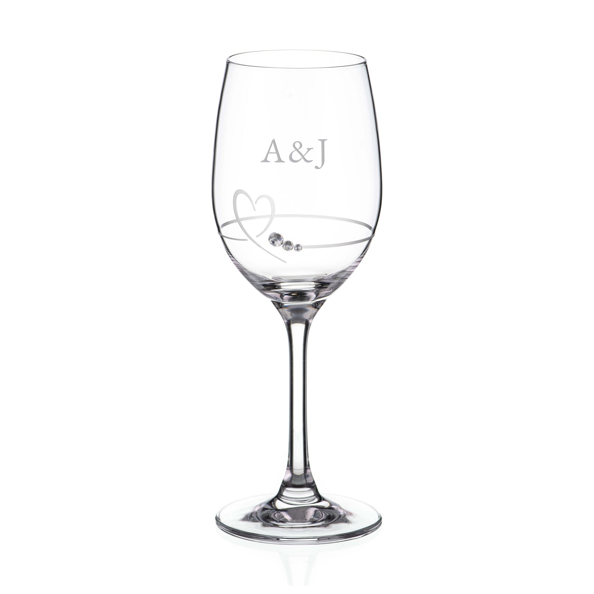 Personalized Petit Wine Glass with Swarovski Crystals  Wine Glasses Deeply Engraved