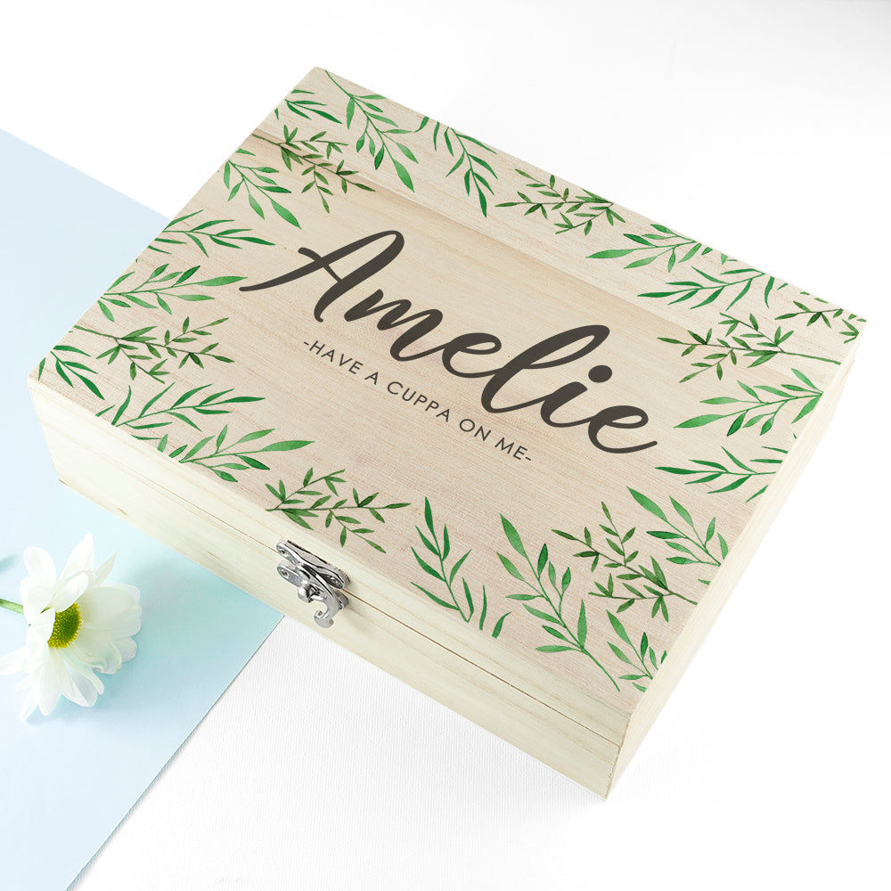 Personalized Positivi-tea Tea Box  Tea Boxes Deeply Engraved