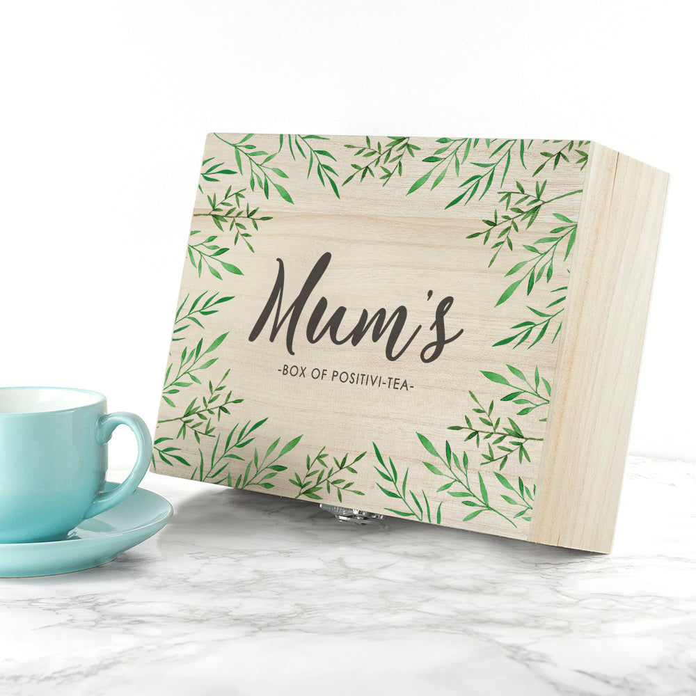 Personalized Positivi-tea Tea Box  Tea Boxes Deeply Engraved