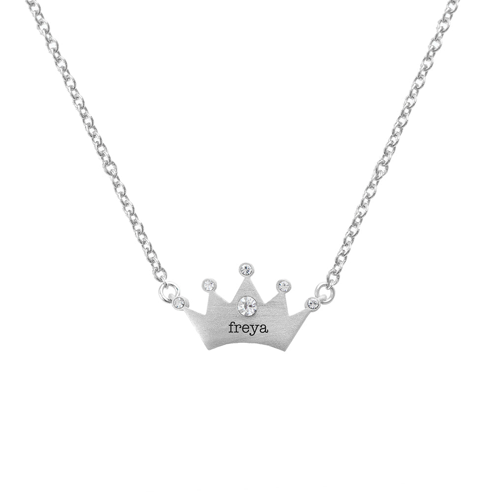 Personalized Princess Crown Necklace  Necklaces Deeply Engraved