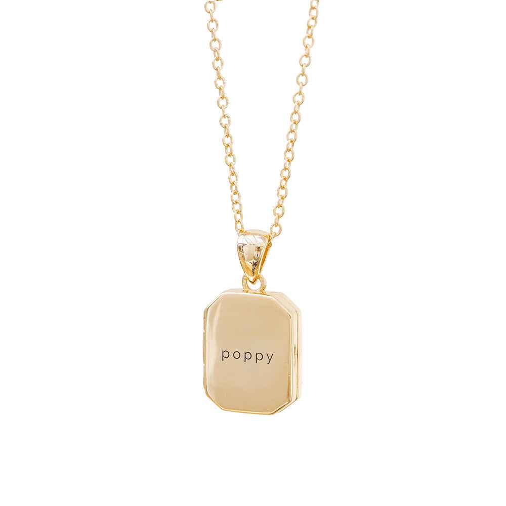 Personalized Rectangular Photo Locket  Necklaces Deeply Engraved