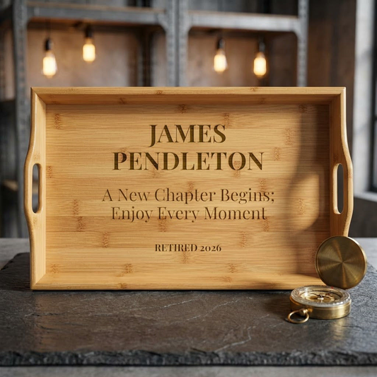 Personalized Retirement Serving Tray  Serving Trays Deeply Engraved