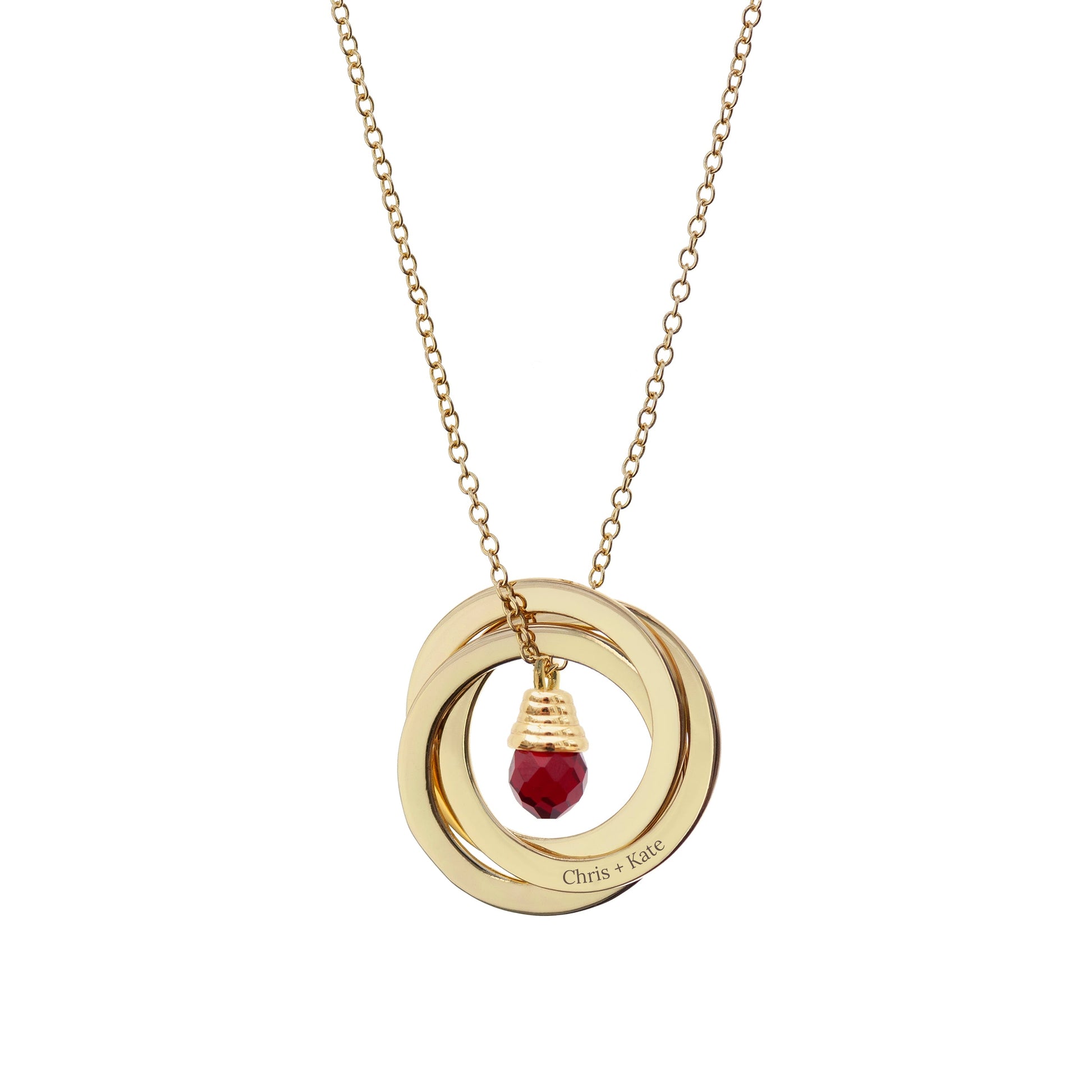 Personalized Russian Ring Garnet Necklace  Necklaces Deeply Engraved