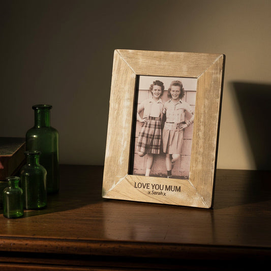 Personalized Rustic Mango Wood Picture Frame  Photo Frames Deeply Engraved