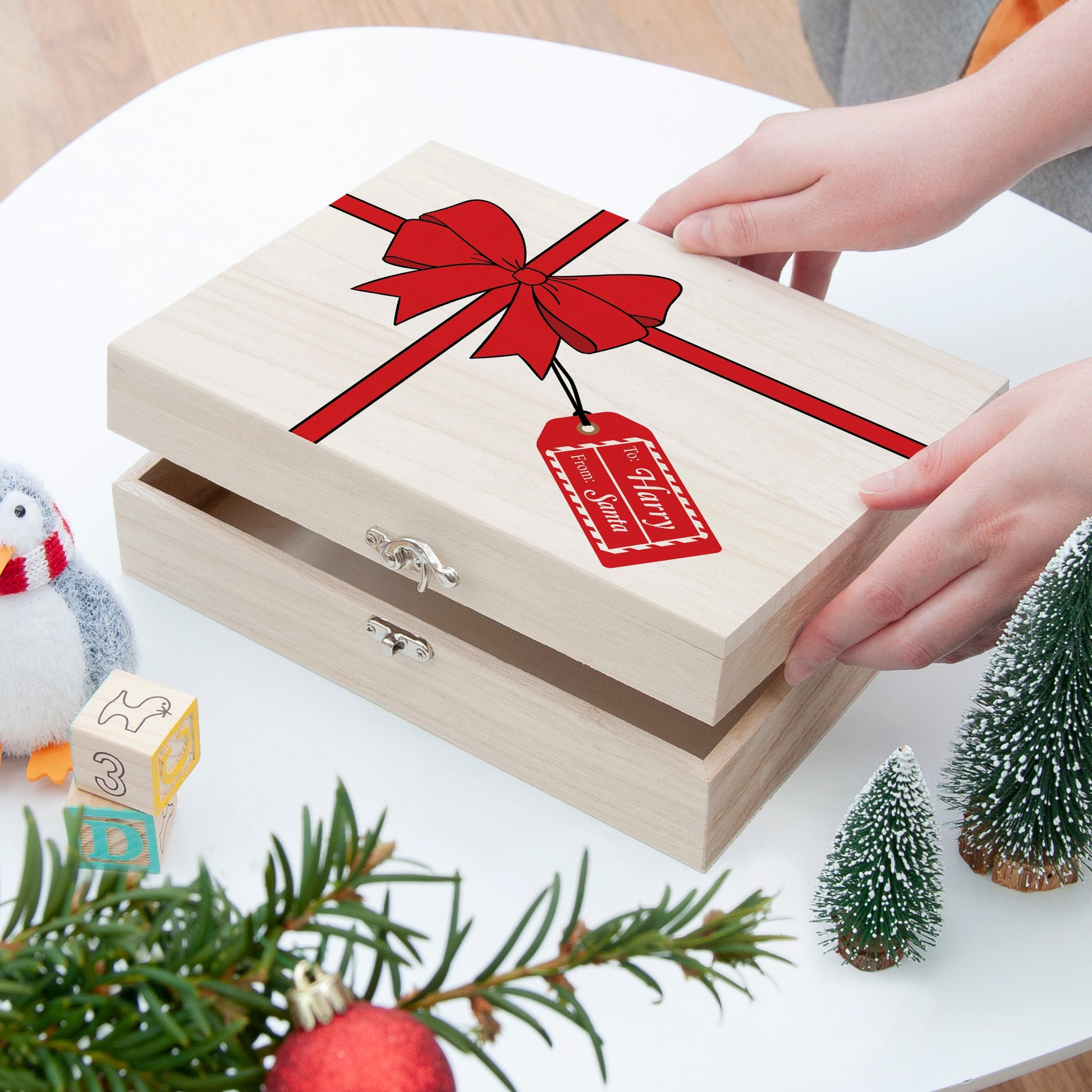 Personalized Santa Gift Box  Keepsake Boxes Deeply Engraved