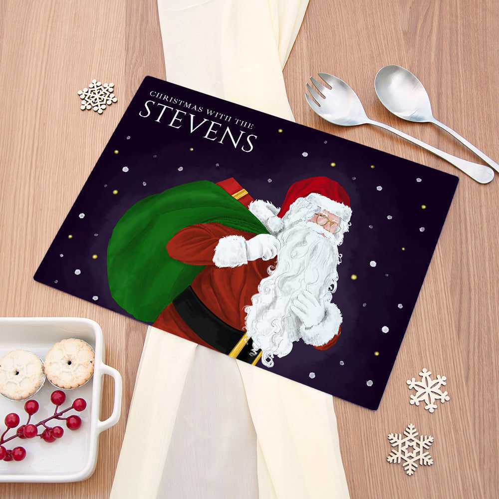 Personalized Santa Glass Worktop Saver  Cutting Boards Deeply Engraved