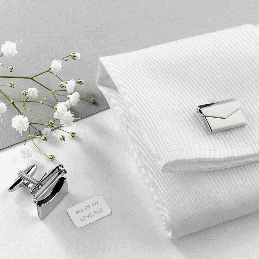 Personalized Secret Message Envelope Cufflinks  Cufflinks Deeply Engraved