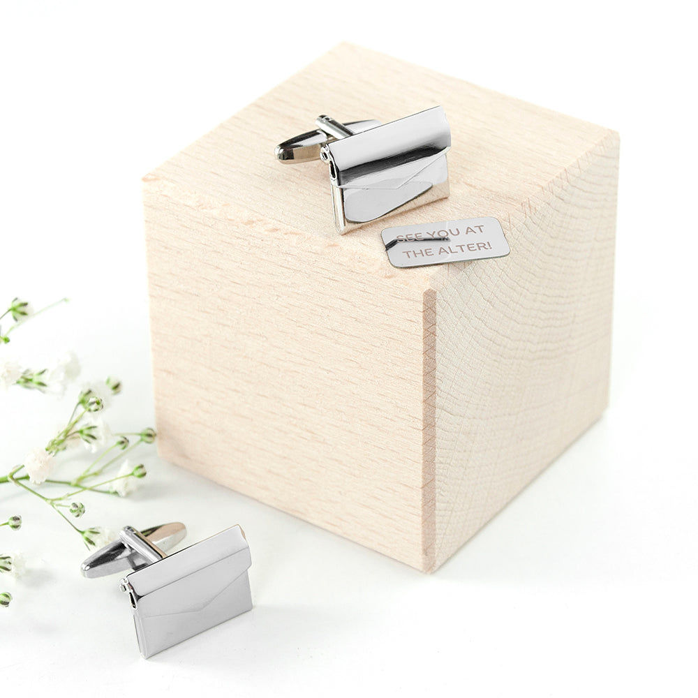 Personalized Secret Message Envelope Cufflinks  Cufflinks Deeply Engraved